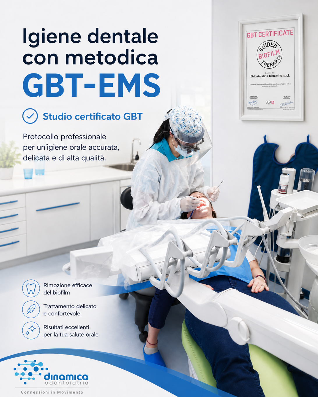 Seduta di igiene dentale in studio
